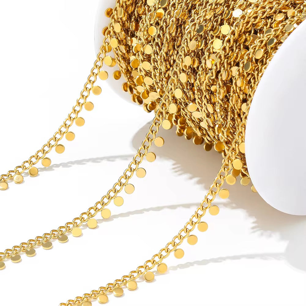 CN 429 Drop Round Chain ( 1 feet ) 18K Gold PVD