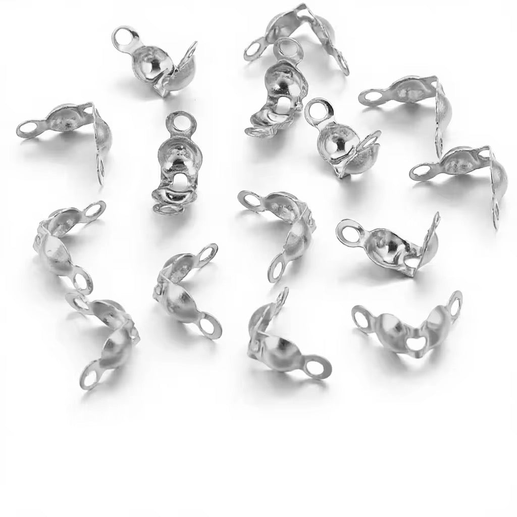 SS 3221 Calotte end crimp bead clasp ( 1 pc ) Silver PVD
