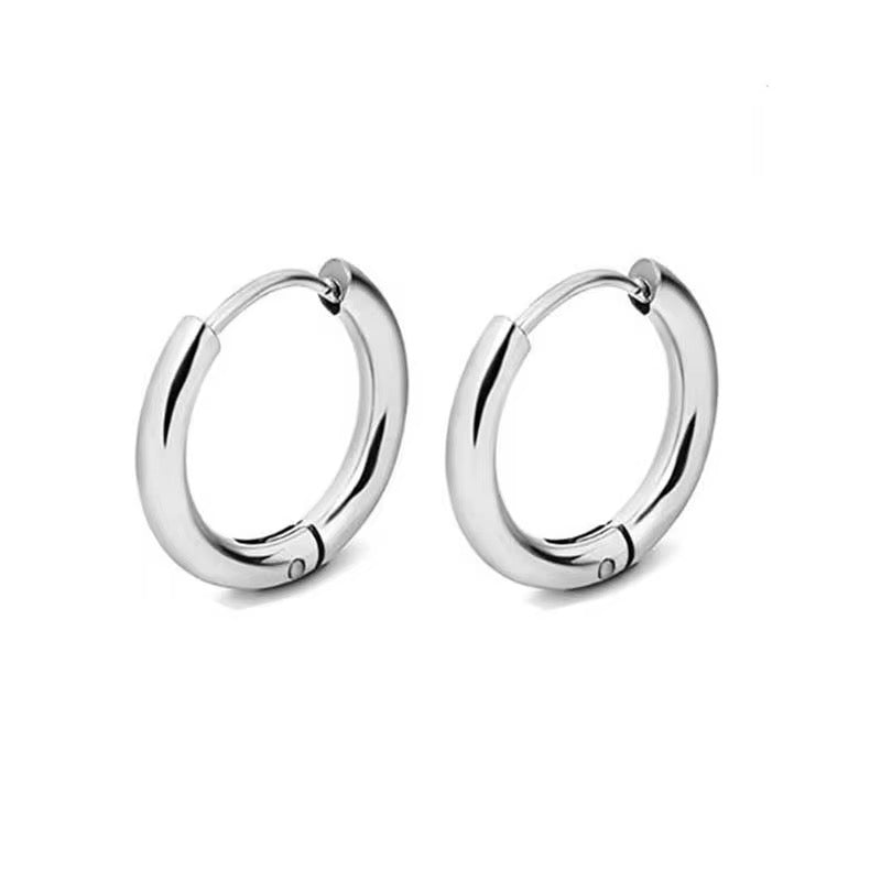 SS 1243 Dainty Hoop Silver plated stainless steel ( 2 pc ) Anti tarnish