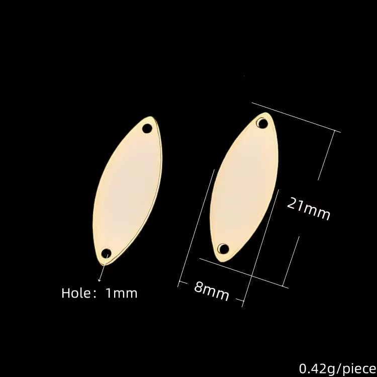 SS 1251 Marquise 18k gold PVD plated 316 Stainless steel stamping blank ( 1 pc ) Anti tarnish