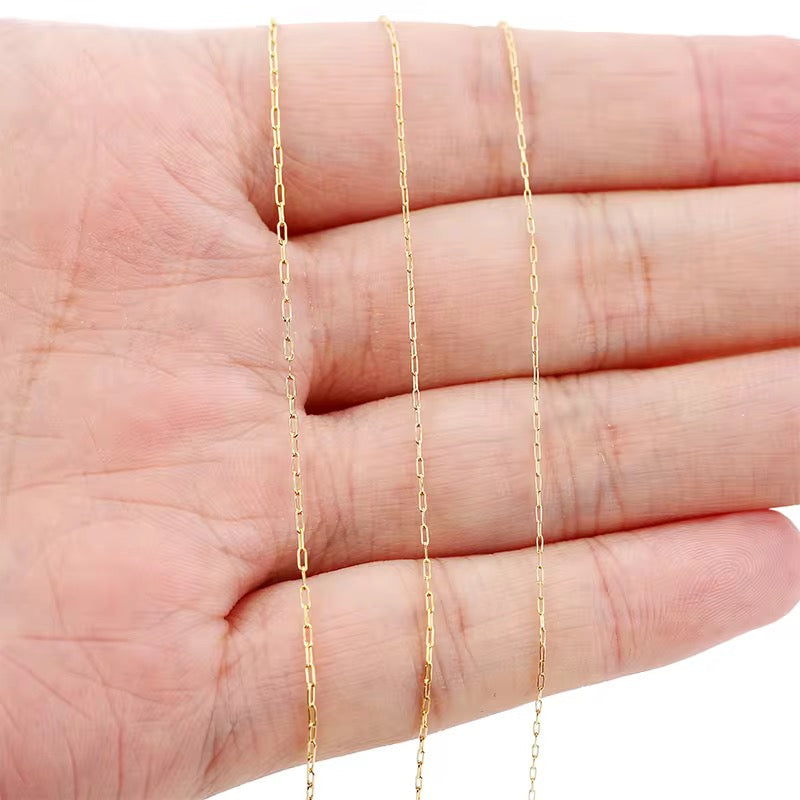 CN 30 Daintiest Paper clip chain 18k gold PVD plated stainless steel (1 Feet ) Anti tarnish