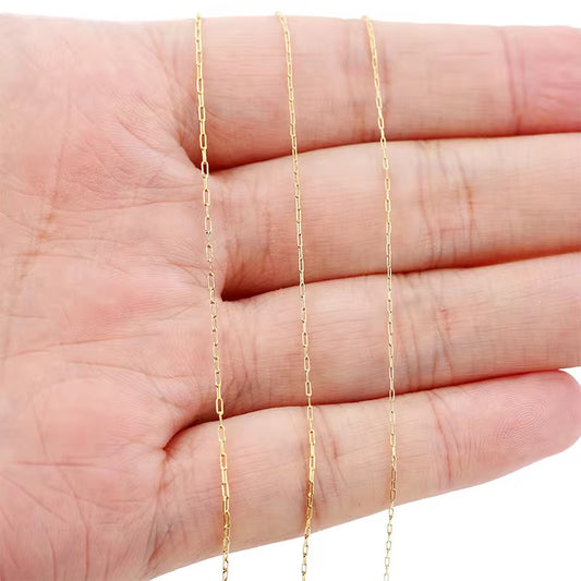 CN 31 Daintiest Paper clip chain silver PVD plated stainless steel (1 Feet ) Anti tarnish