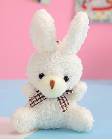 PK 137 White Bunny 3D Plush Toy Keychain ( 1 pc ) Imported Premium Quality