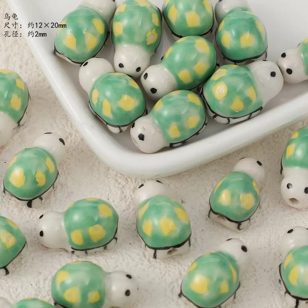 PCB02H Turtle Ceramic Bead ( 1 pc ) Porcelian Ceramic