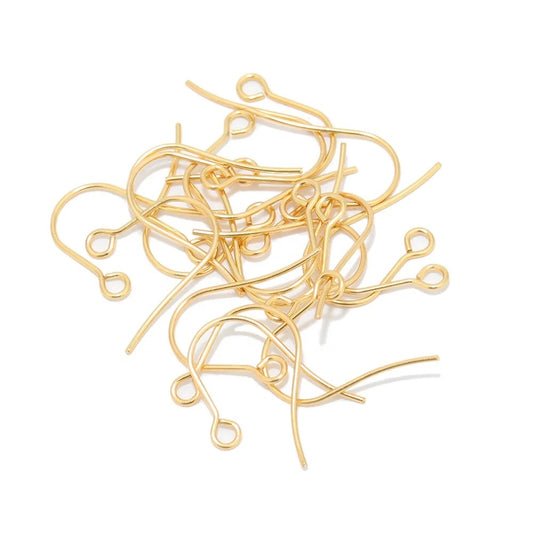 SS 2015 Simple 18k gold PVD plated stainless steel Hook ( 2 pc ) - anti tarnish