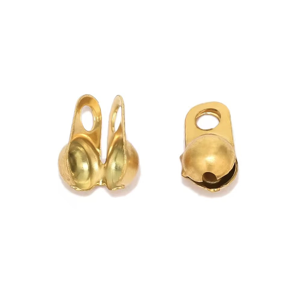 SS 2777 Calotte Crimp bead for Ball Chain gold plated Stainless steel ( 1 pc ) Anti tarnish