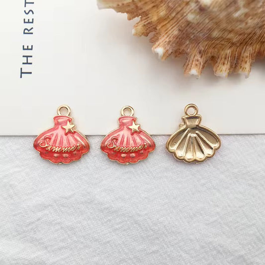 BBB 312 (e) Summer Shell enamel charm ( 1 pc ) High quality shine ( 16:17 mm )