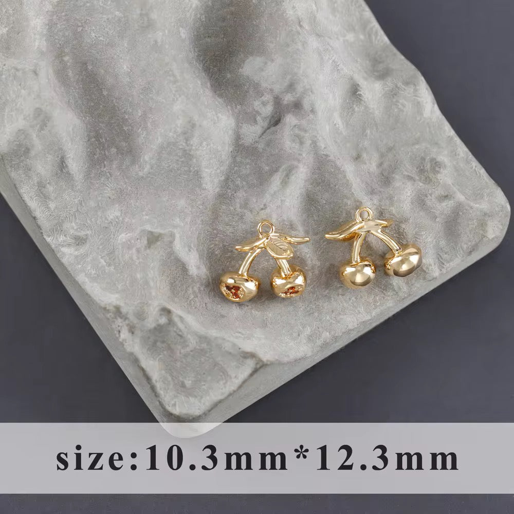 CZ 2165 Cherry Zircon 18k gold plated charm ( 1 pc ) - anti tarnish