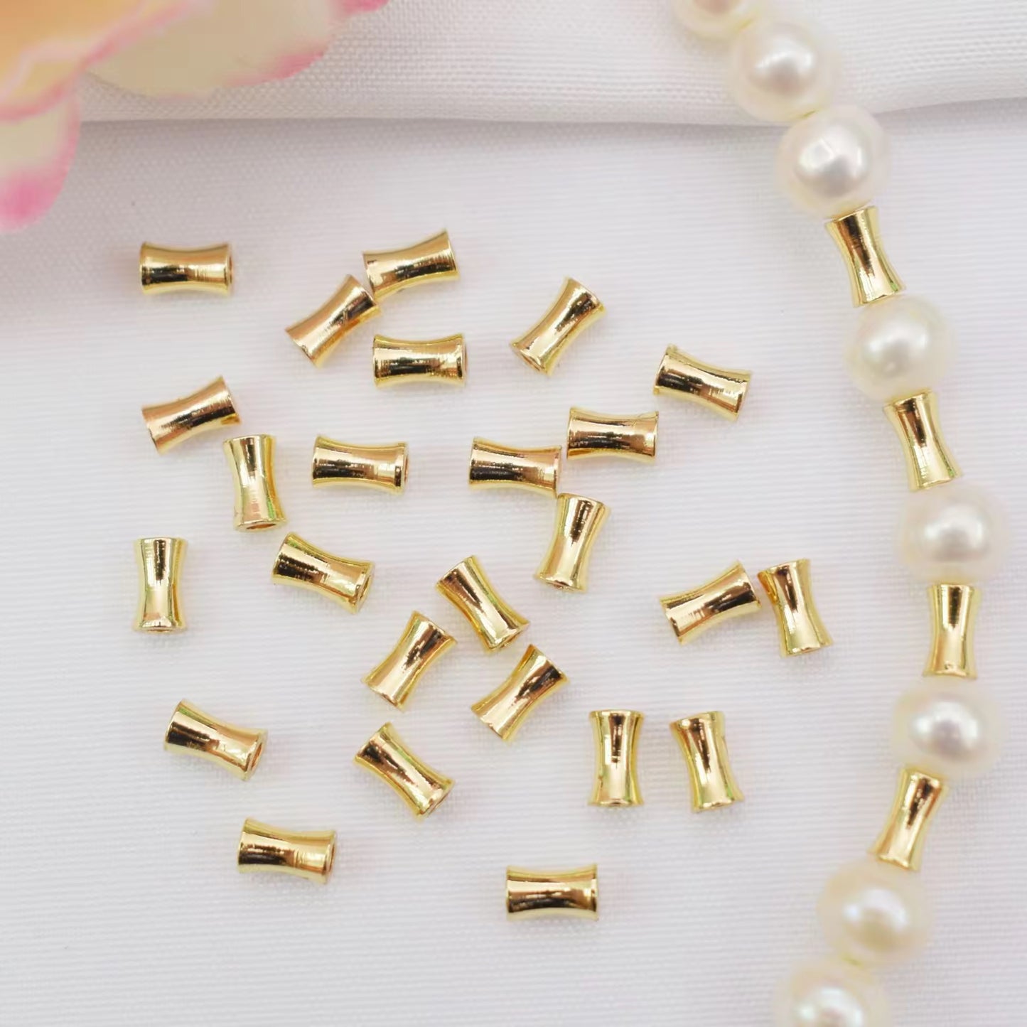 SS 2794 Tube Spacer bead 18k gold plated ( 1 pc ) Anti tarnish