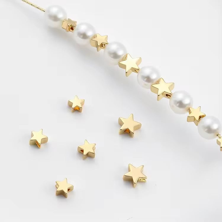 SS 2806 Star Spacer bead 14k Gold plated ( 1 pc ) Anti tarnish ( 6 mm )