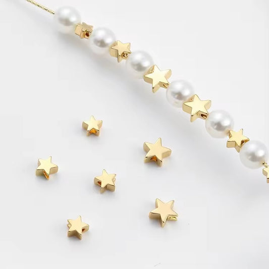 SS 2806 Star Spacer bead 14k Gold plated ( 1 pc ) Anti tarnish ( 6 mm )