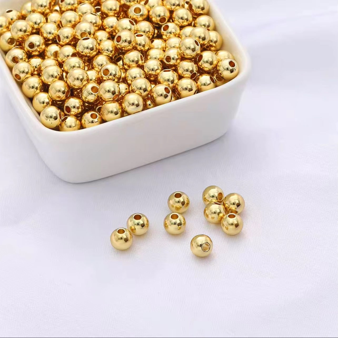 SS 2809 Round Spacer bead 18k Gold plated ( 1 pc ) Anti tarnish ( 6 mm )