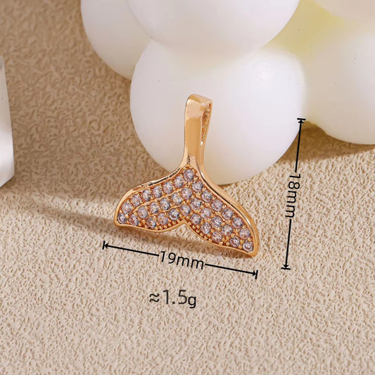 SS 3162 Fishtail Zircon charm ( 1 pc ) Anti tarnish