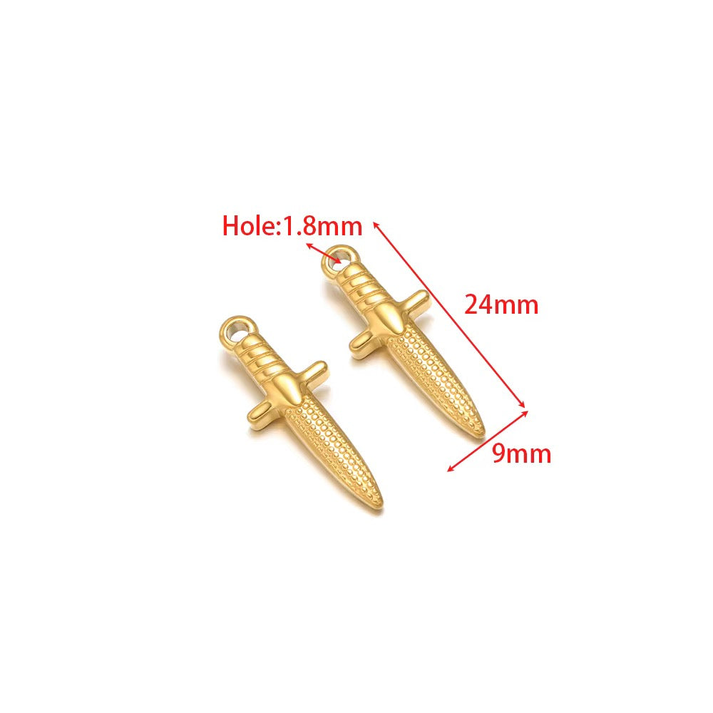 SC19Y Dagger charm ( 1 pc ) 18k Gold PVD