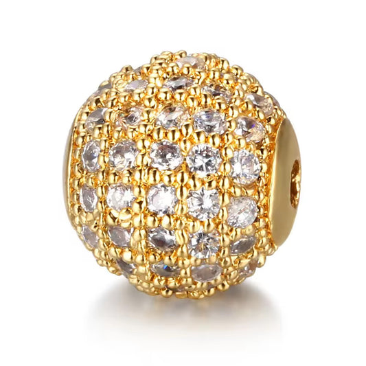 SS 2825 Zircon Round Premium Spacer beads ( 1 pc ) Anti tarnish ( 6 mm )