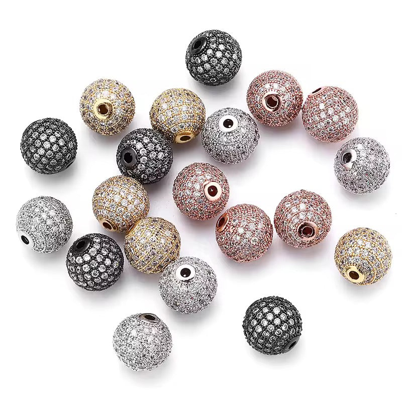 SS 2825 Zircon Round Premium Spacer beads ( 1 pc ) Anti tarnish ( 6 mm )