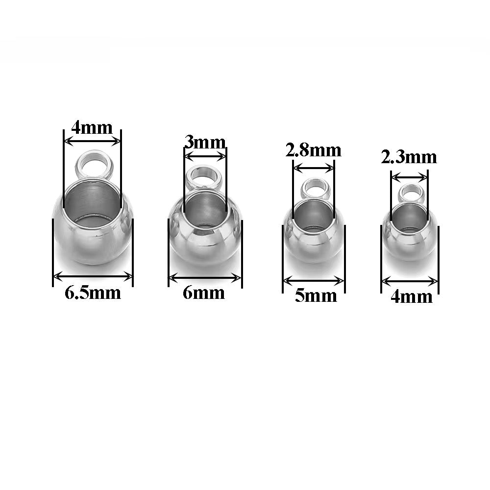 SS 2353 spacer bead with charm loop Silver plated Stainless steel ( 1 pc ) Anti tarnish