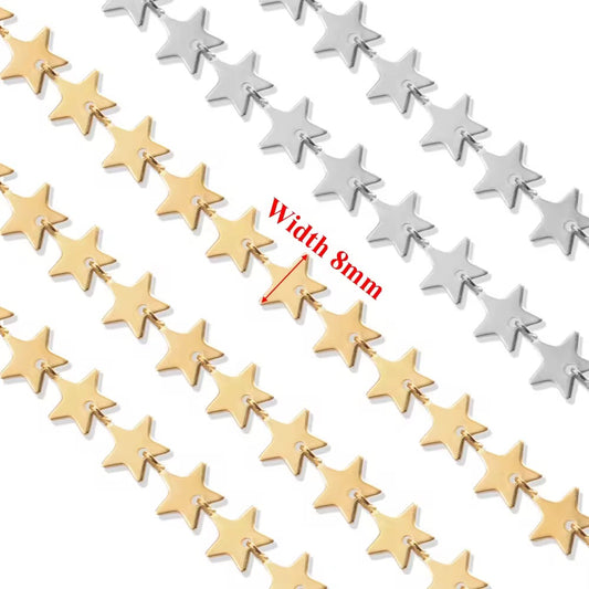 CN 64 Star link Chain Silver Stainless steel( 1 feet ) Anti tarnish