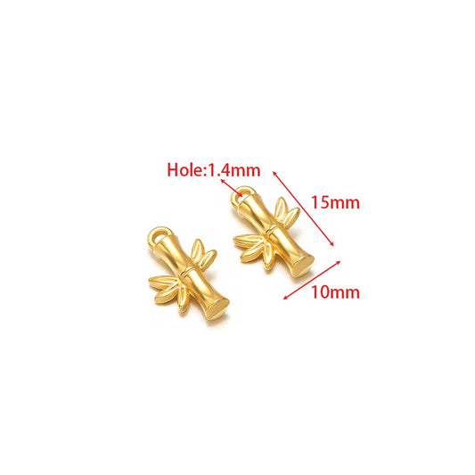 SS 2841 Bamboo charm 18K Gold plated stainless steel ( 1 piece ) Anti tarnish