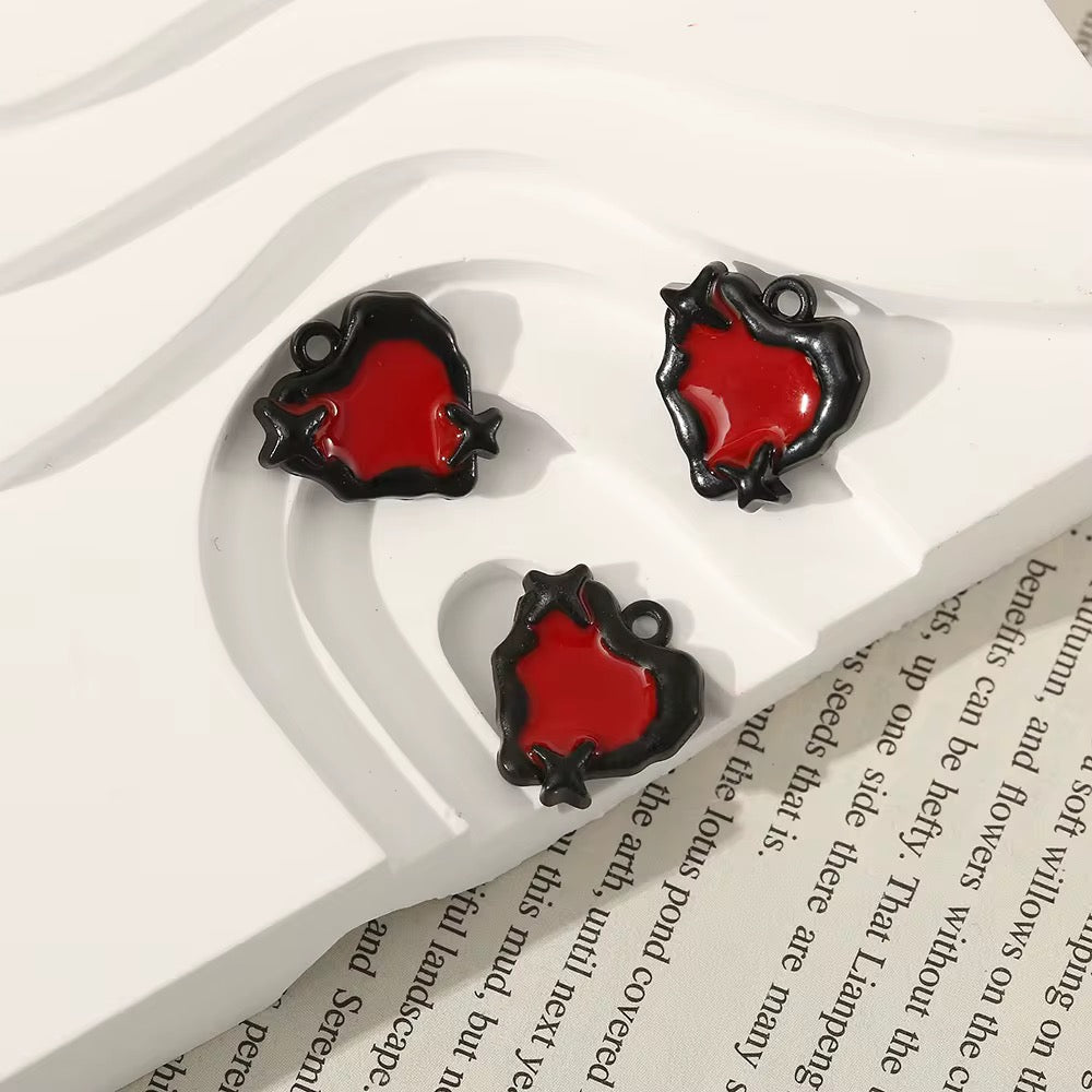 SS 2933 Red Heart Alloy Premium charm ( 1 pc ) Tarnish Resistant ( 14:15 mm )
