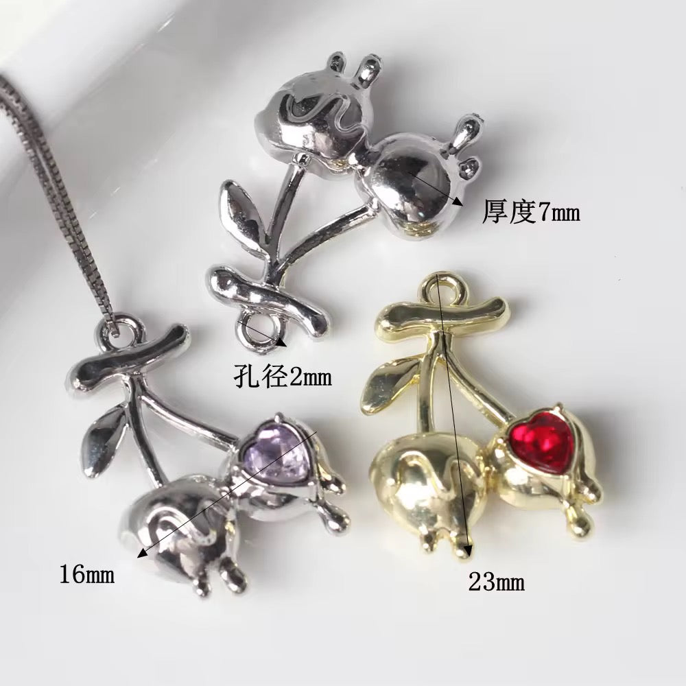 GP 2261 Dripping red heart cherry gold plated Alloy charm ( 1 pc ) - Anti tarnish