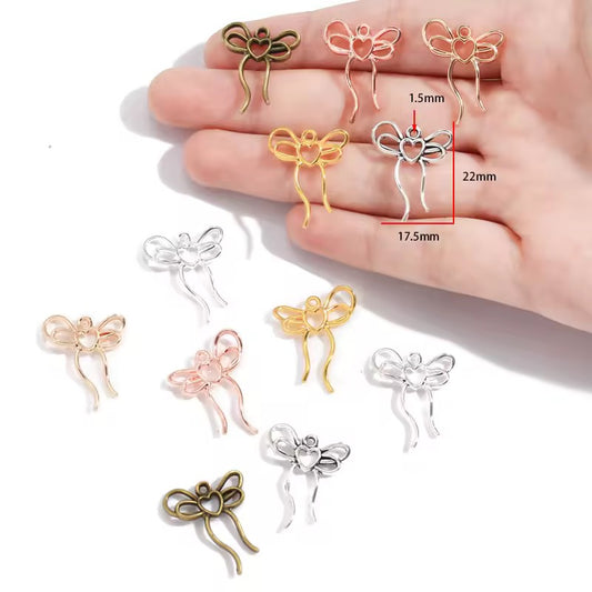 BBB 424 Bow metal Charm ( 1 pc ) High Quality Shine