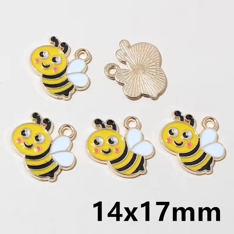 BBB 427 (c) Honey bee Summer Enamel Charm ( 1 pc ) High Quality Shine