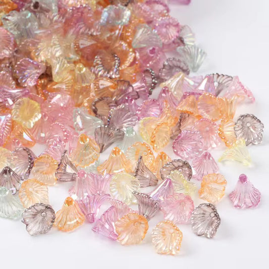 BBB 186 (g) Clear Transparent Trumpet Flower Acrylic Bead ( 1 pc ) ( 11:12 mm )