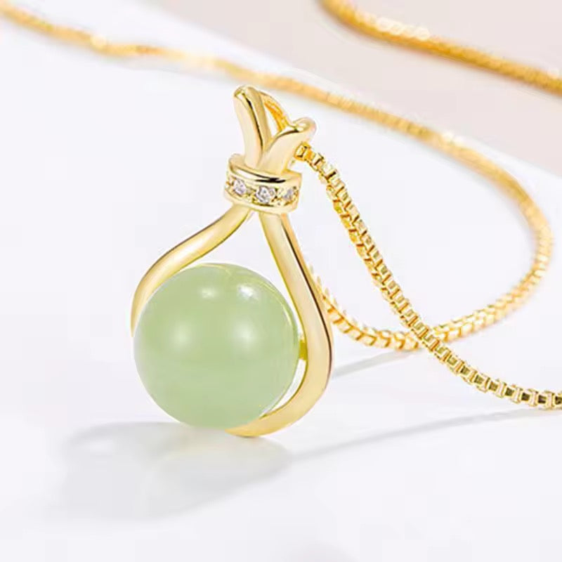 SJ 22 Chinese Gemstone Box chain necklace - 18k stainless steel - Anti tarnish
