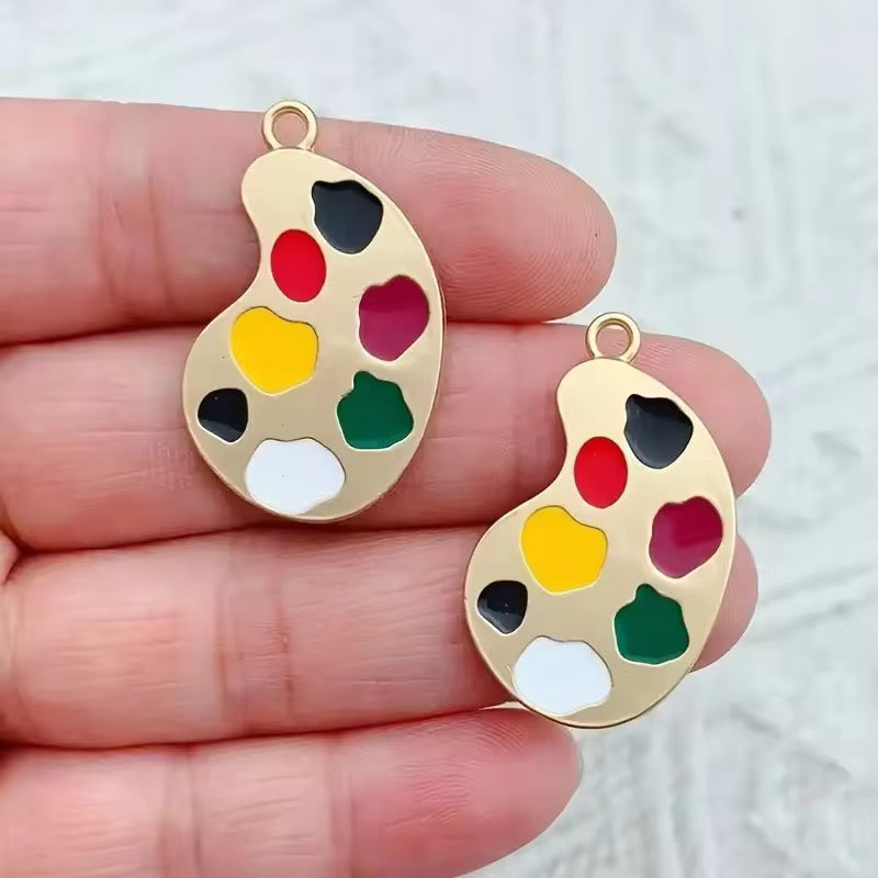 BBB 360 (g) Paint palette enamel charm ( 1 pc ) High quality shine ( 32:19 mm )