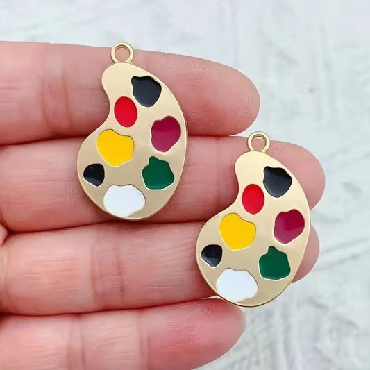 BBB 360 (g) Paint palette enamel charm ( 1 pc ) High quality shine ( 32:19 mm )