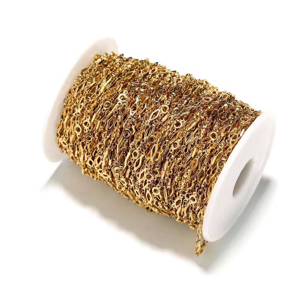 CN 267 Link handmade gold Stainless steel chain - per feet - Anti tarnish