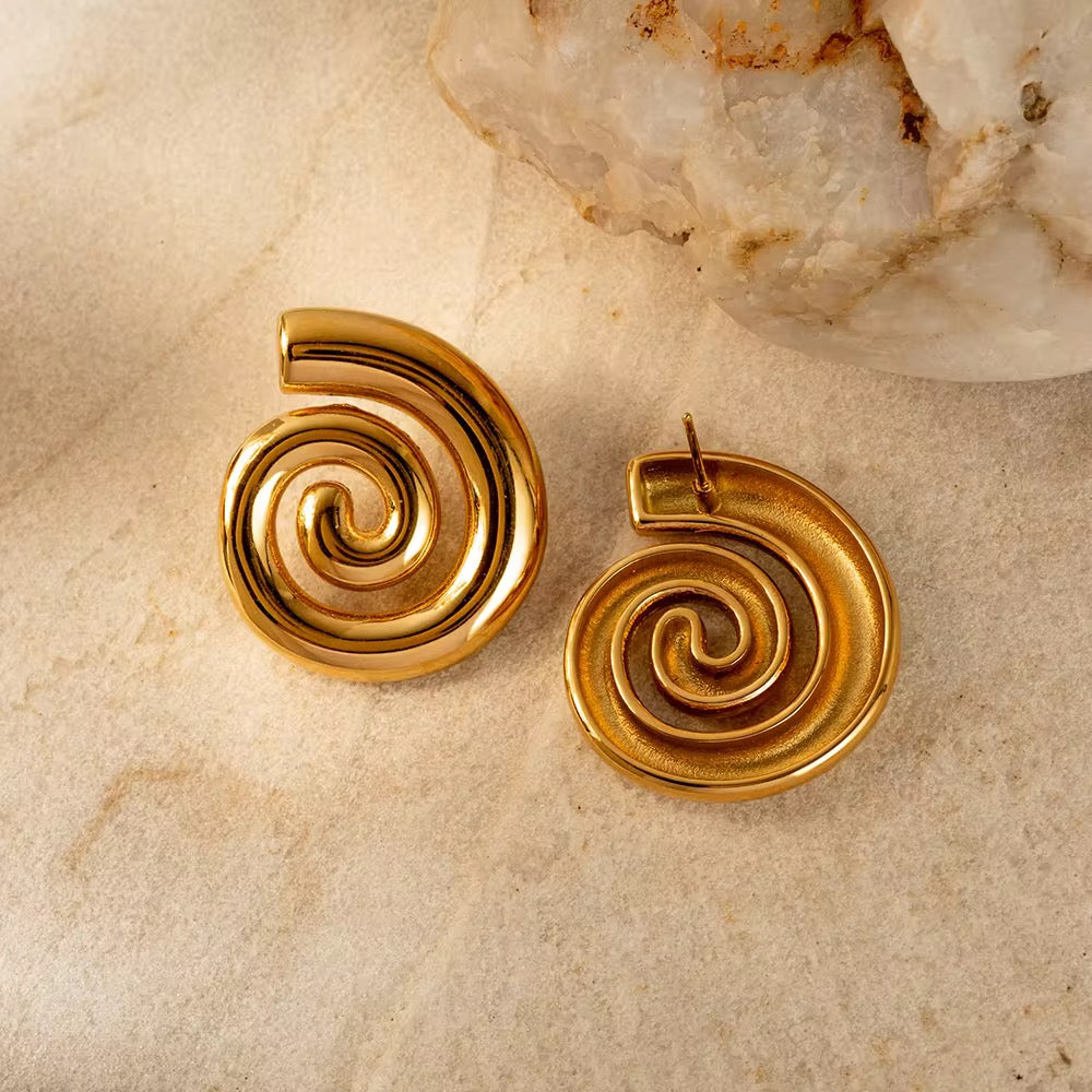 SJ 32 Swirl Earrings - 18k stainless steel - Anti tarnish - Wholesale