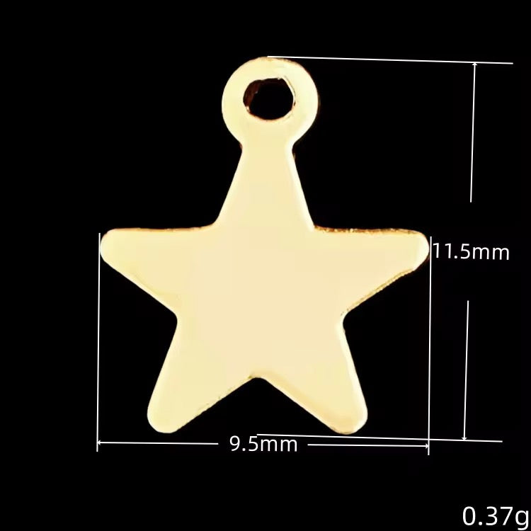 SC12M Star 18k gold PVD plated 316 Stainless steel stamping blanks ( 1 pc ) Anti tarnish