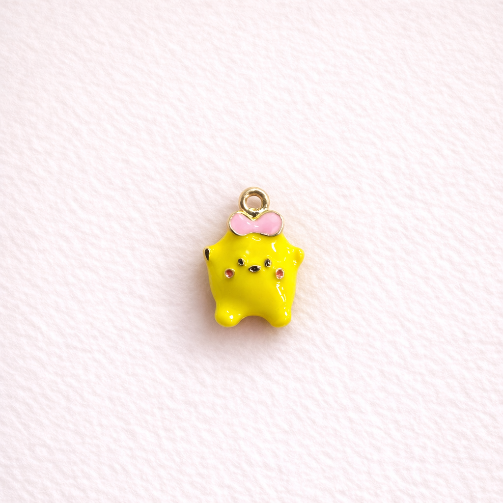 SS 3140 Cute Blob Kawaii Cartoon Enamel Charm - 14k Gold plated ( 1 pc ) Premium Collectible | Anti tarnish