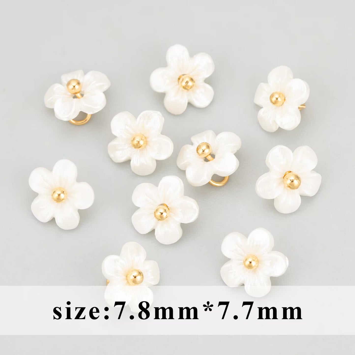 CZ 2307 Pearl flower charm 18k gold plated ( 1 pc ) - anti tarnish