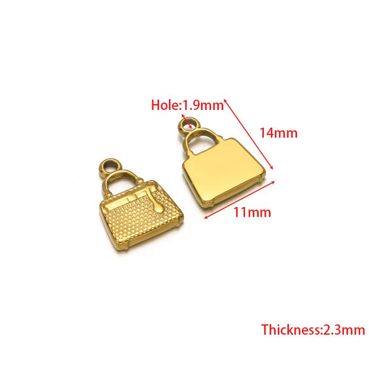 SS 2905 Bag Charm 18K Gold plated stainless steel ( 1 piece ) Anti tarnish