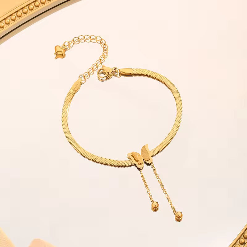 SS 108 Butterfly snake chain Bracelet - 18k stainless steel - Anti tarnish - Wholesale