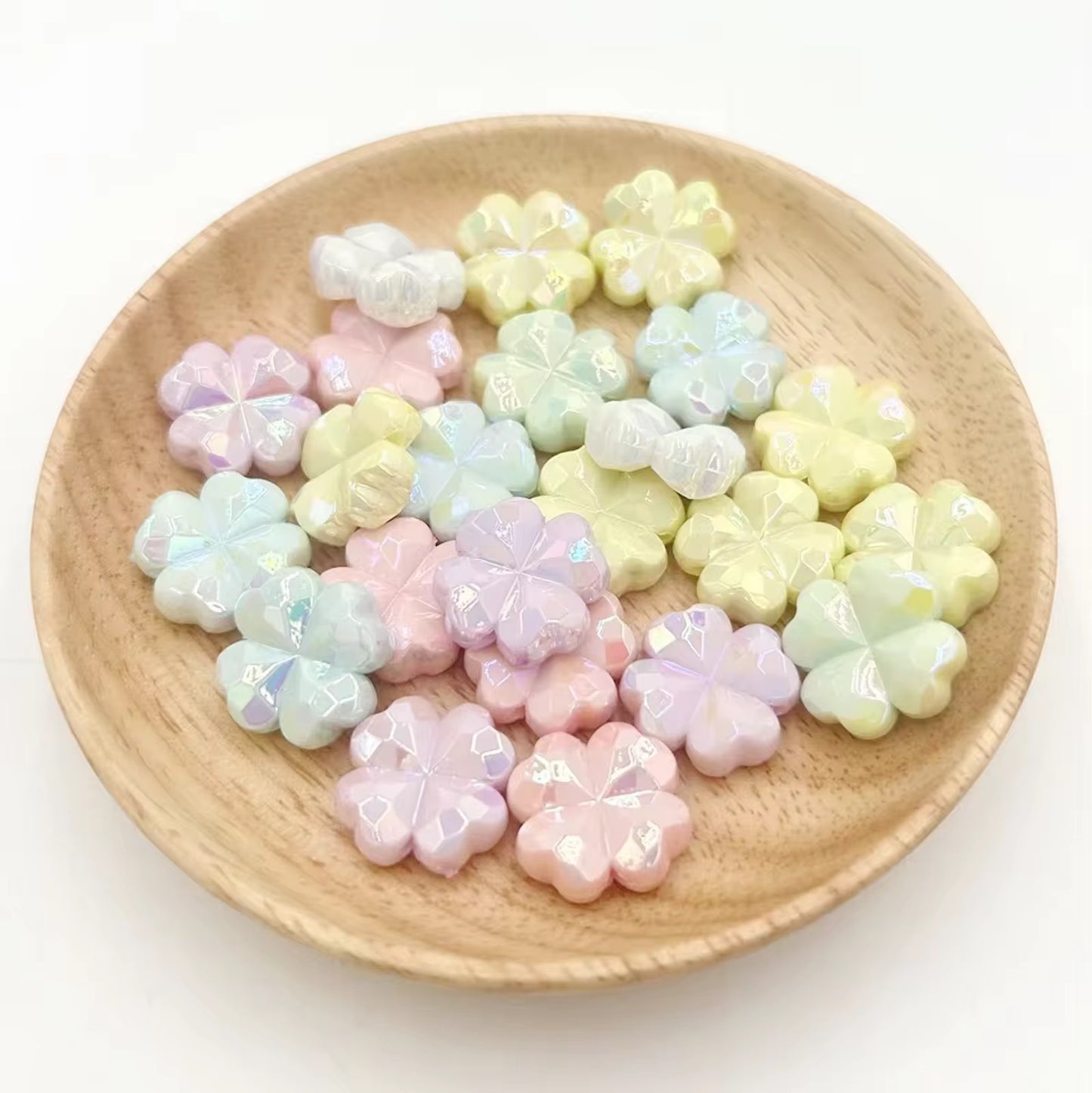 BBB 021 Heart Flower pixel shiny luminous Acrylic bead ( 1 pc )