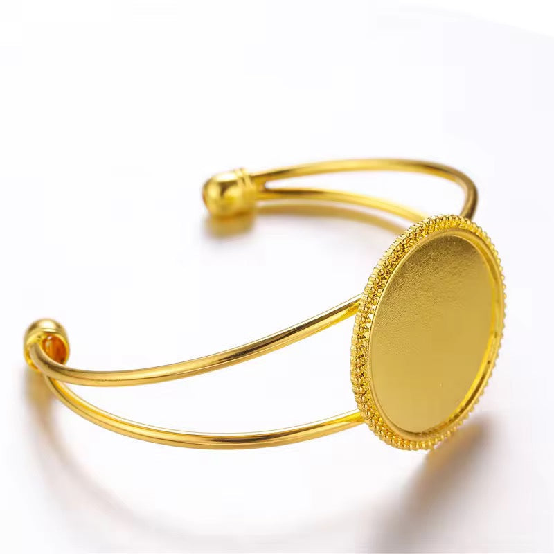 B 2316 Gold Cabochon Bracelet 20mm ( 1 pc ) Tarnish Resistant