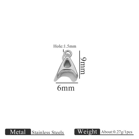 BBB 353 Alphabets Tiny Bubble charm Silver PVD plated 316 stainless steel ( 1 pc ) Anti tarnish