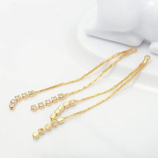 GPC22J zircon tassel 18k gold plated charm - per piece- anti tarnish