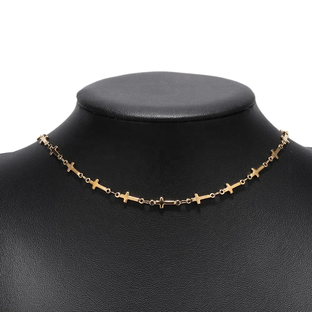 CN 17 Cross Gold Stainless steel chain ( 1 Feet ) Anti tarnish