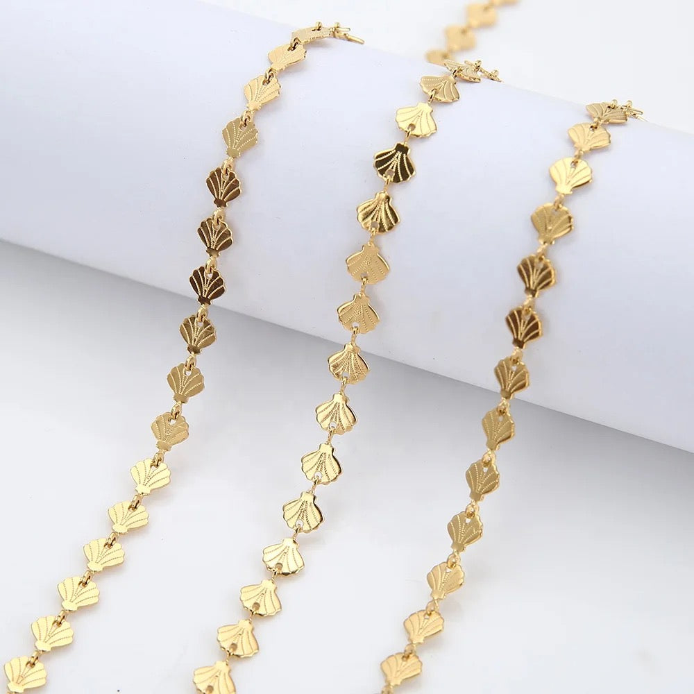 CN 151 Shell Gold Stainless steel chain - per feet - Anti tarnish