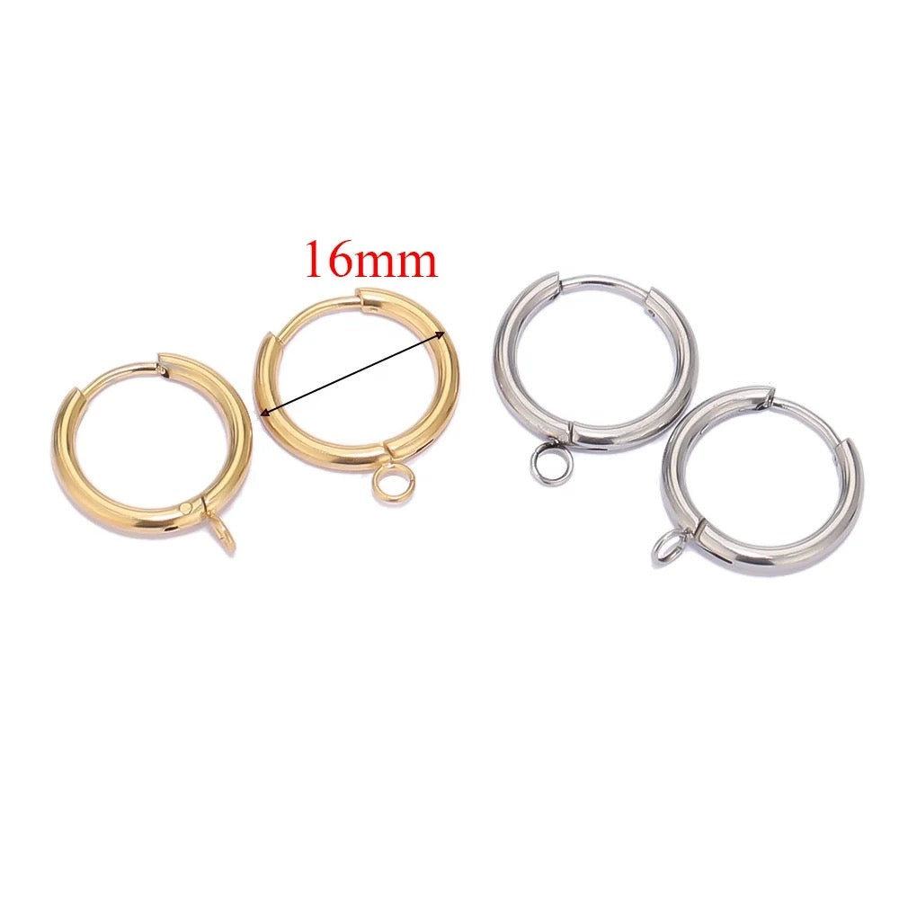 SS 1264 Hoops silver plated stainless steel ( 2 pc ) anti tarnish