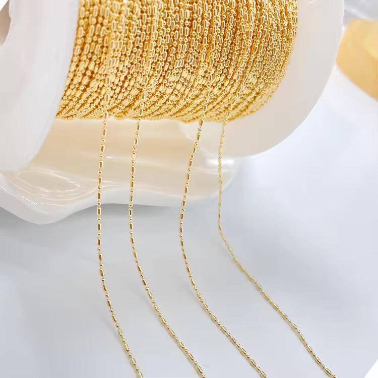 CN 276 Bamboo chain 14k gold plated ( 1 feet ) Anti tarnish