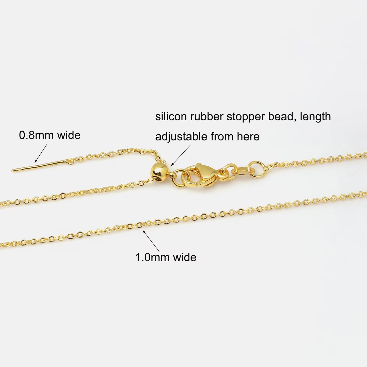 RC 11 18k Gold plated dainty ready chain with needle ( 1 pc ) Anti tarnish