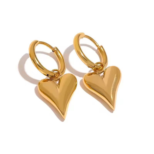 ESJ15A Heart Hoop - 18k stainless steel - Anti tarnish