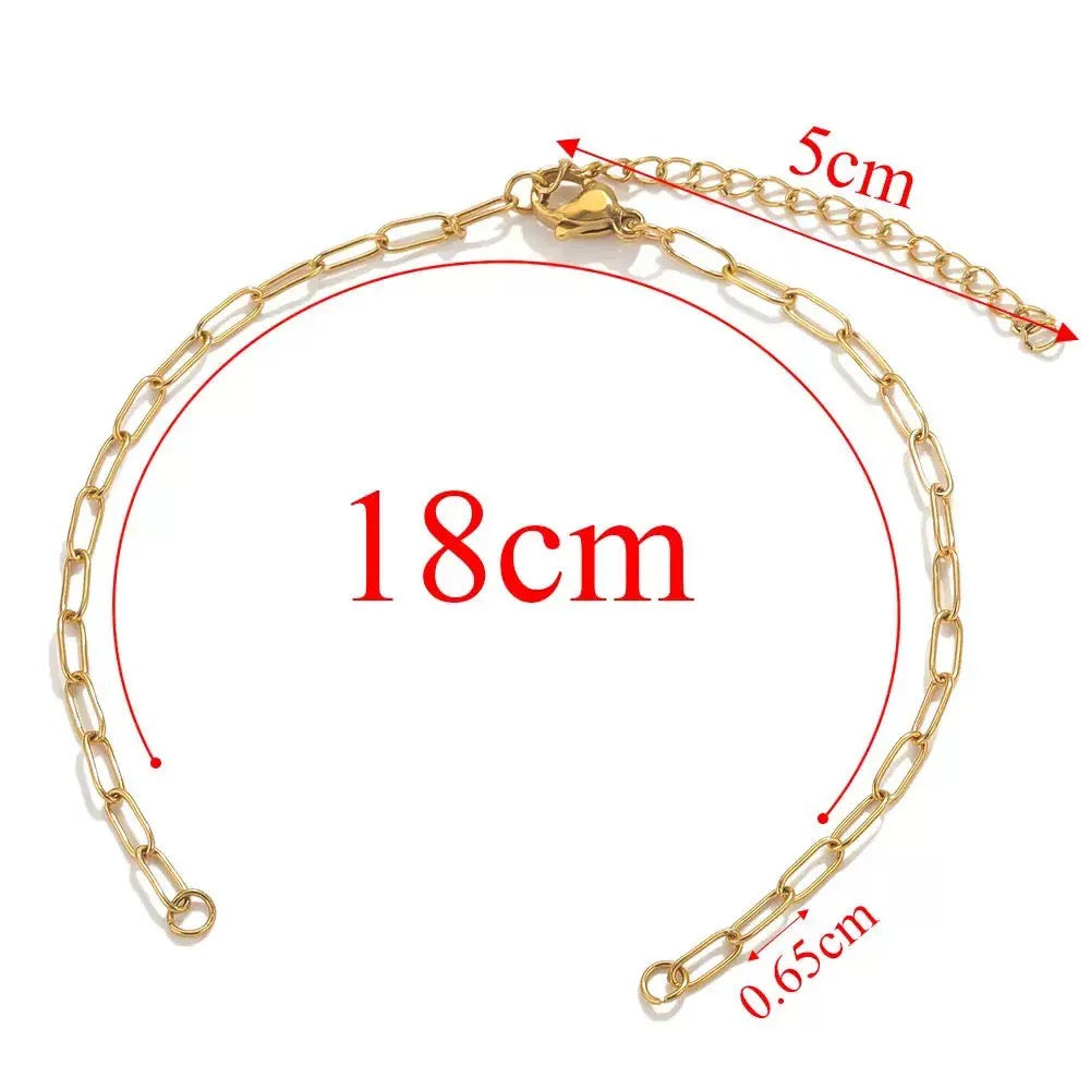 RBS02G Double ended paper clip Bracelet Material ( 1 pc ) 18k Gold PVD
