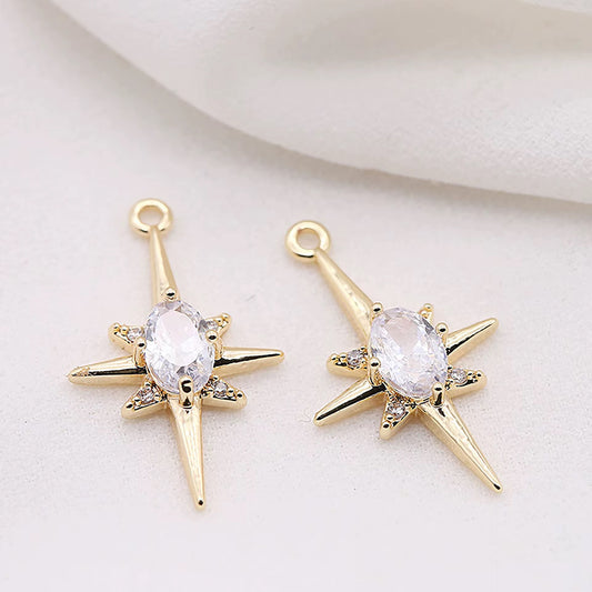 SS 2978 Twinkle Zircon Charm 18k Gold plated ( 1 pc ) Anti tarnish ( 20:11 mm )